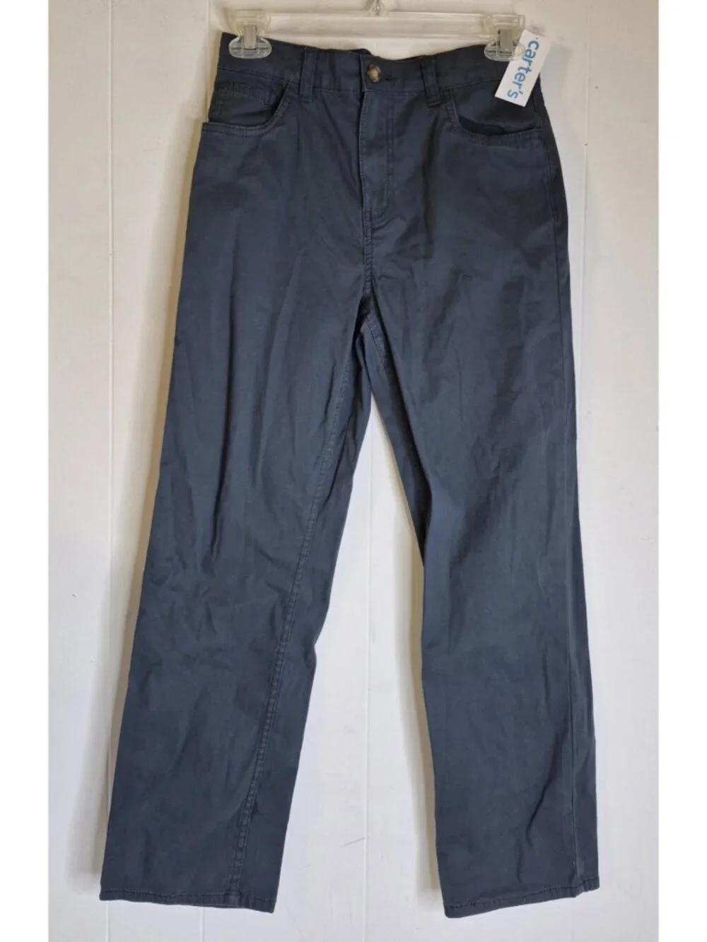 NWT CARTER'S Gray Chino Pants Youth Boys Size 12 Adjustable